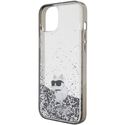 6. Etui Karl Lagerfeld Liquid Glitter Choupette do iPhone 15 Plus - przezroczyste