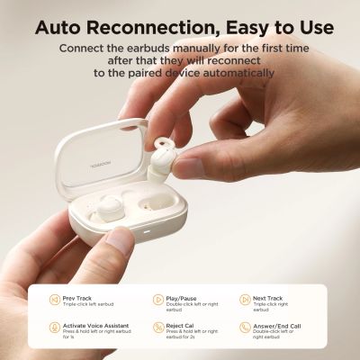 13. Słuchawki bezprzewodowe TWS Joyroom JR-TS1 Cozydots Series do spania ANC Bluetooth 5.3 - czarne