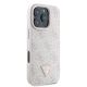 4. Etui Guess Leather 4G Triangle Strass MagSafe na iPhone 16 Pro Max - różowe