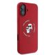 4. Etui Karl Lagerfeld Silicone Karl&Choupette Heads Ring MagSafe na iPhone 16 Plus - czerwone