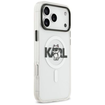 4. Etui Karl Lagerfeld IML Choupette Sketch Logo MagSafe na iPhone 17 Pro - przezroczyste