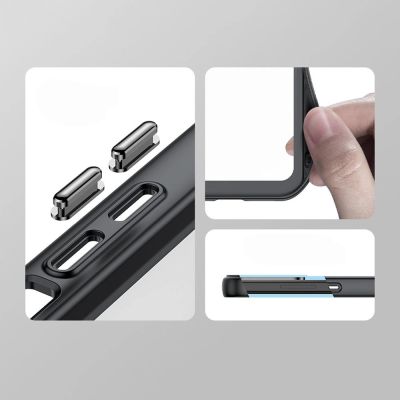 7. Wzmocnione etui z elastyczną ramką do iPhone 15 Plus Outer Space - przezroczyste