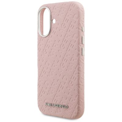 6. Etui Karl Lagerfeld FW Stamped Karl MagSafe na iPhone 16 - różowe