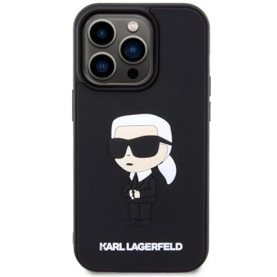 3. Etui Karl Lagerfeld Rubber Ikonik 3D na iPhone 14 Pro - czarne