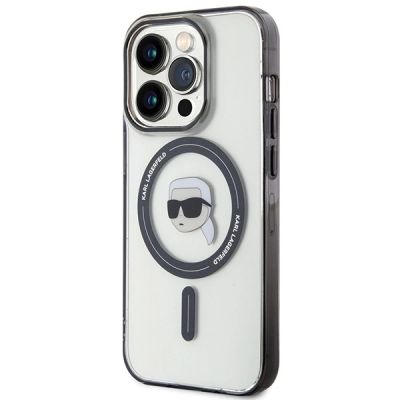 2. Etui Karl Lagerfeld IML Karl's Head MagSafe na iPhone 15 Pro - przezroczyste