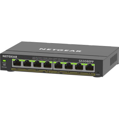 3. Switch Netgear GS308EPP-100PES 8p PoE 123W (PoE+: 8p) Unmanaged Gigabit