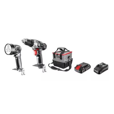 2. Zestaw elektronarzędzi akumulatorowych: wiertarko-wkrętarka, latarka, torba, akumulator Energy+ 18V, Li-Ion 2.0Ah, ładowarka