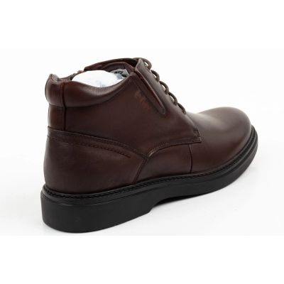 4. Lee Cooper buty męskie eleganckie skórzane brązowe trzewiki ocieplane