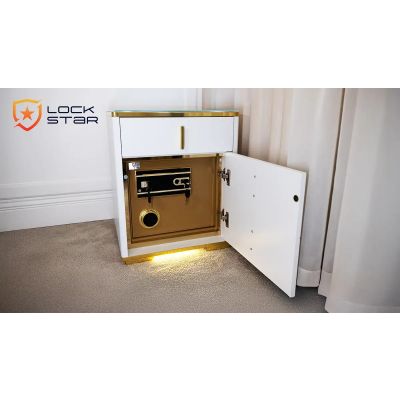 12. Extralink LOCKSTAR SEJF ELEKTRONICZNY, SZAFKA NOCNA Z LADOWANIEM INDUKCYJNYM