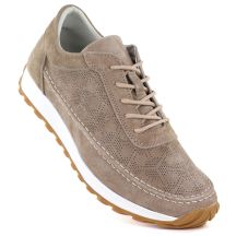 Skórzane półbuty damskie zamszowe jasny braz Sergio Leone SP001