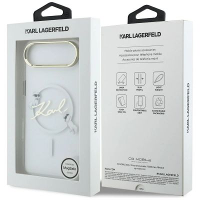 8. Etui Karl Lagerfeld IML Choupettes Karl  Script Logo MagSafe na iPhone Air - przezroczyste