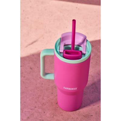 9. Kubek termiczny ze słomką Kambukka Rio Tumbler 950ml, Bubblegum Mint
