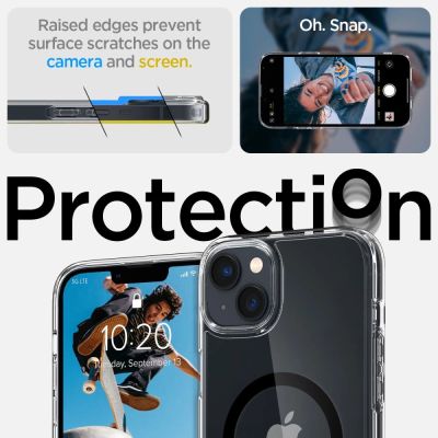 8. Etui Spigen Ultra Hybrid Mag z MagSafe na iPhone 14 Plus - przezroczysto-czarne
