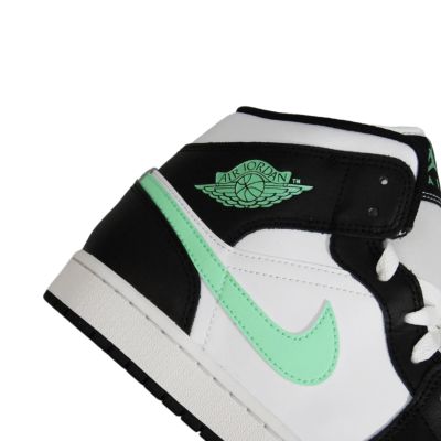 8. Buty sportowe męskie Air Jordan 1 Mid Green Glow Białe - DQ8426-103