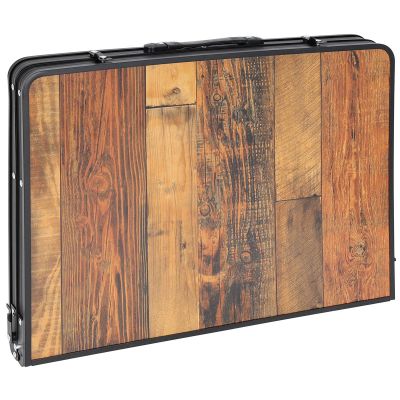 15. STOLIK TURYSTYCZNY SKŁADANY KEMPINGOWY 90X60X36-68CM SIATKA STALOWA DREWNO