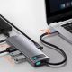 14. Hub Baseus Metal Gleam 8w1 USB-C - USB-C PD 100W 1x HDMI 4K 30Hz 1x czytnik kart SD i microSD 3x USB-A 3.2 1xRJ45 - szary