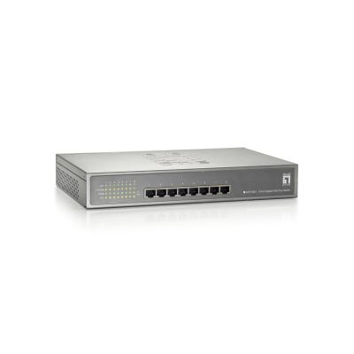 2. Przełącznik LevelOne GB PoE+ 8-portowy 19-calowy 123W 1Gbps