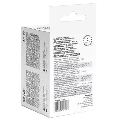 5. SAVIO ADAPTER PODRÓŻNY GNIAZDO GLOBALNE - WTYK US AP-07