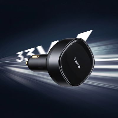 6. Ładowarka samochodowa Baseus Enjoyment 33W 2w1 2x USB-C - czarna