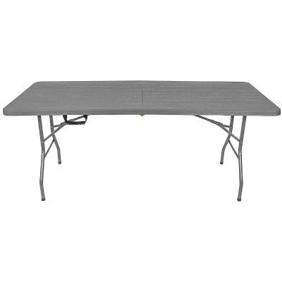 18. STÓŁ CATERINGOWY SKŁADANY W WALIZKĘ 180x74CM MAX.100KG  WOODLAND DESKA CIEMNY SZARY