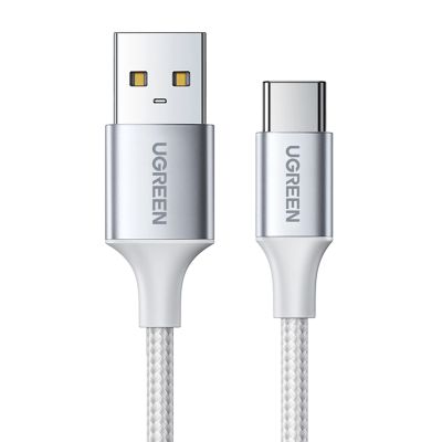 13. Kabel Ugreen US288 60131 USB-A / USB-C QC 3.0 3A 1m - biały