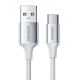 13. Kabel Ugreen US288 60131 USB-A / USB-C QC 3.0 3A 1m - biały