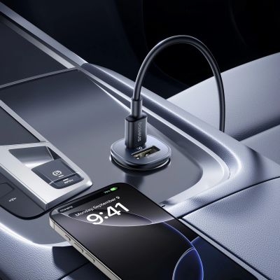 7. Ładowarka samochodowa Baseus GoTrip USB-C / USB-A 30W - czarna