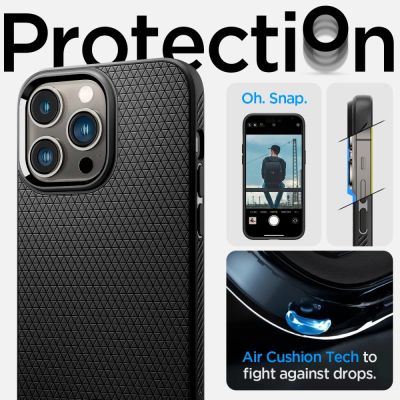 19. Etui Spigen Liquid Air na iPhone 14 Pro - czarny mat