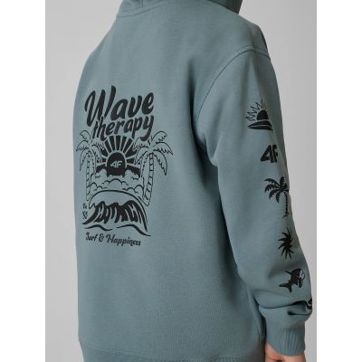 7. Bluza dresowa loose z kapturem chłopięca 4F 4FJRSS26TSWSM3052-46S