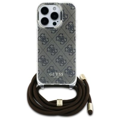 2. Etui Guess Crossbody Cord 4G Print na iPhone 16 Pro Max - brązowe