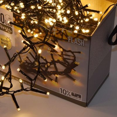 5. LAMPKI CHOINKOWE ŁAŃCUCH ŚWIETLNY 750 LED FLASH CIEPŁY BIAŁY