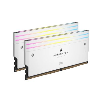 7. Zestaw pamięci DDR5 32GB PC 7000 CL34 Corsair, 2x16GB, Dominator T RGB White, sprzedaż detaliczna