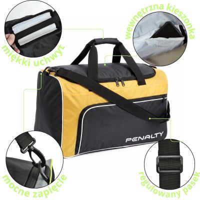 4. TORBA SPORTOWA PENALTY BAG MALA GYM S11 MEDIUM ŻÓŁTA