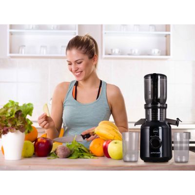 31. ELDOM WYCISKARKA WOLNOOBROTOWA PJ350 250 W CZARNA DWA FILTRY NOWEJ GENERACJI HEAVY PRESS