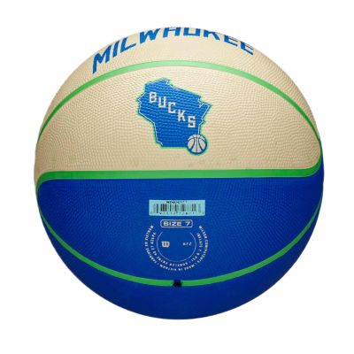 7. Piłka do koszykówki Wilson NBA Milwaukee Bucks Team City Icon - WZ4024217XB
