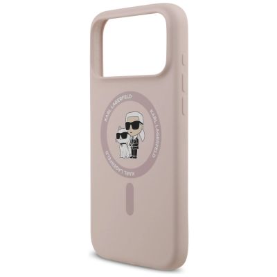 6. Etui Karl Lagerfeld Silicone Karl&Choupette Ring MagSafe do iPhone 17 Pro Max - różowe