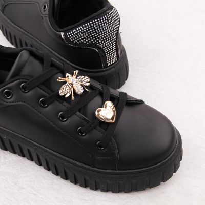 7. Półbuty sportowe damskie na platformie czarne NEWS 4756