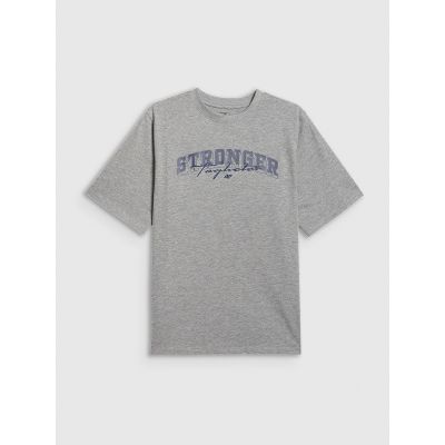 8. T-shirt loose z nadrukiem chłopięcy 4F 4FJRSS26TTSHM3465-27M