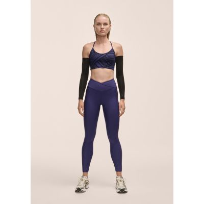 4. Legginsy damskie z wysoką talią Casall Overlap High Waist Tights fioletowy