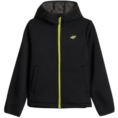 2. Kurtka dla chłopca 4F softshell M598 głęboka czerń 4FJWAW26TSOFM598 20S