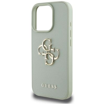 6. Etui Guess Grained Big 4G Logo Small Classic Logo na iPhone 16 Pro - zielone