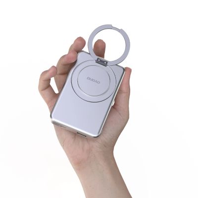 8. Powerbank Dudao K28 10000mAh PD 22.5W z MagSafe z metalową obudową i pierścieniem-podstawką - szary