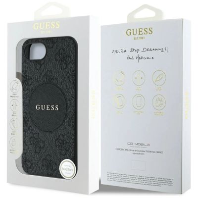 8. Etui Guess 4G Circle Classic Logo MagSafe na iPhone 16e - czarne