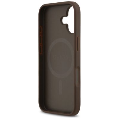7. Etui Guess 4G Circle Classic Logo MagSafe na iPhone 17 - brązowe