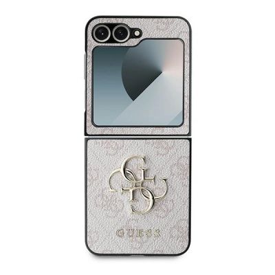 2. Etui Guess Leather 4G Metal Logo na Samsung Galaxy Z Flip 6 - różowe