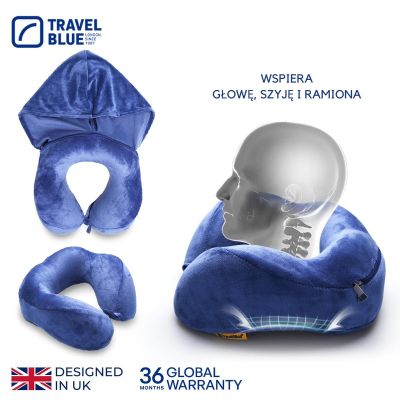 6. TRAVEL BLUE PODUSZKA Z PIANKI MEMORY TRANQUILITY HODDIE Z KAPTUREM
