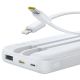 5. Powerbank Baseus Lipow 10000mAh 22,5W z dwoma wbudowanymi kablami (z kablem Baseus Simple USB-A - USB-C 3A 20cm) - biały