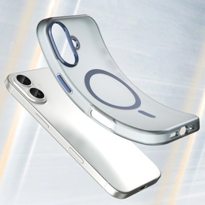 3. Etui Magnetic Abrasive na iPhone 17 kompatybilne z MagSafe - matowe niebieskie