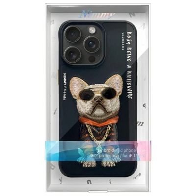 11. Etui Nimmy Glasses Cool Dog do iPhone 15 Pro - czarne