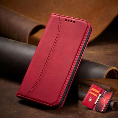 10. Magnet Fancy Case etui iPhone 14 Pro pokrowiec z klapką portfel podstawka czerwone